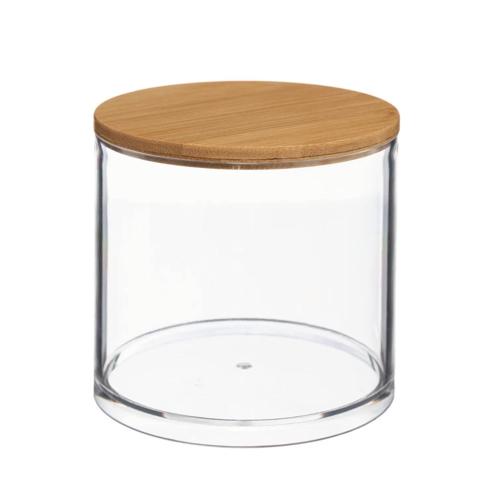 Scatola Porta Cotone Trasparente "Selena" in Bamb√π ‚Äì 9,7 cm