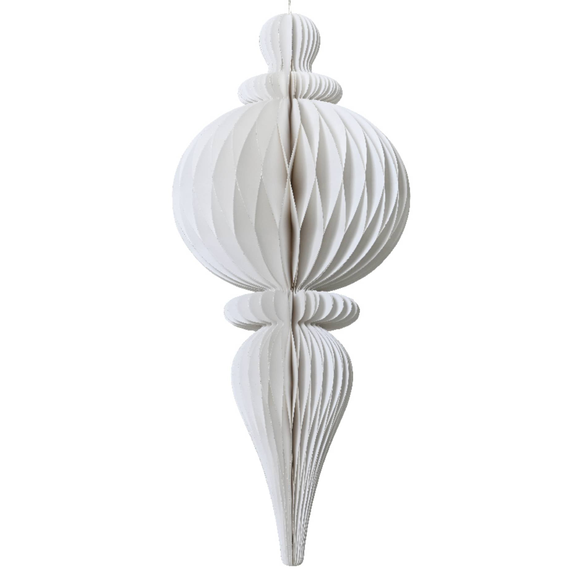 Decorazione in carta bianca ornamentale natalizia