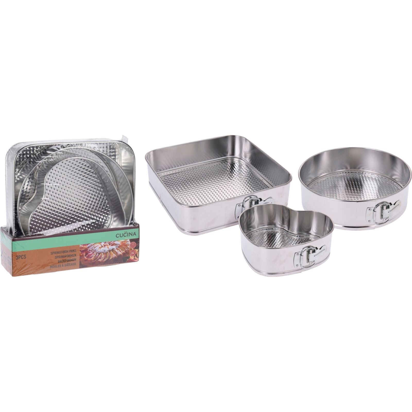3 tortiere in metallo