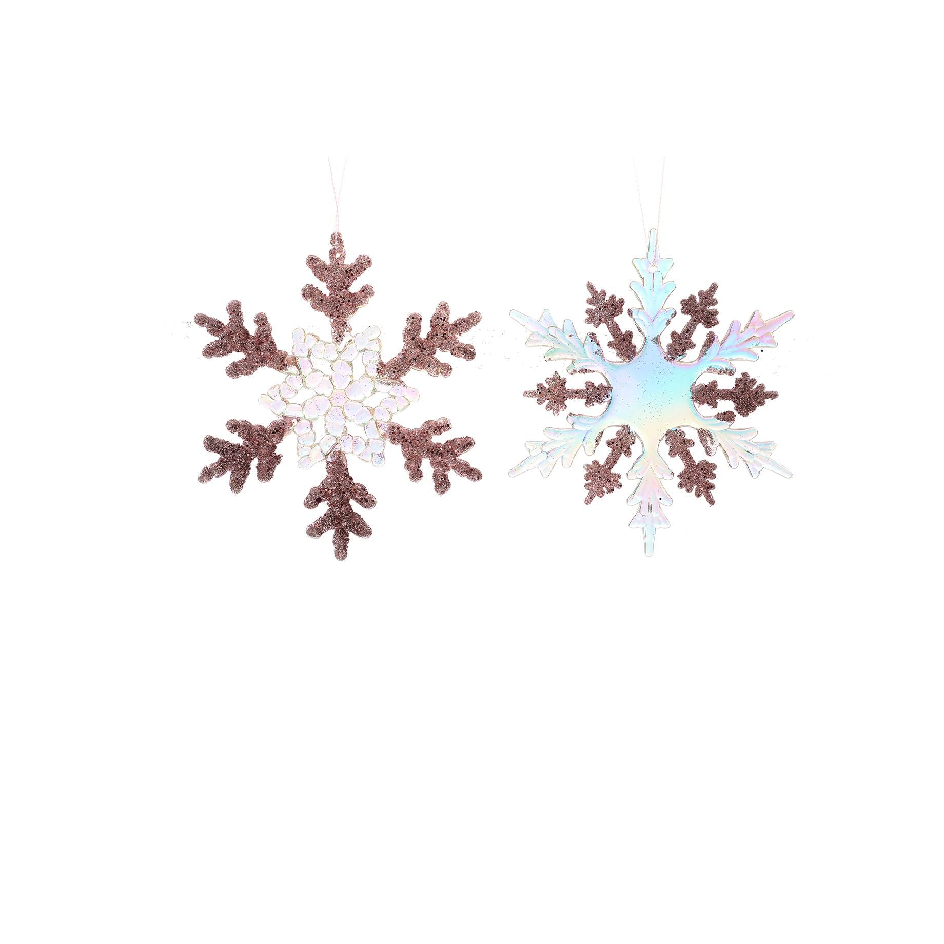 Addobbo albero fiocco di neve Mercury rosa