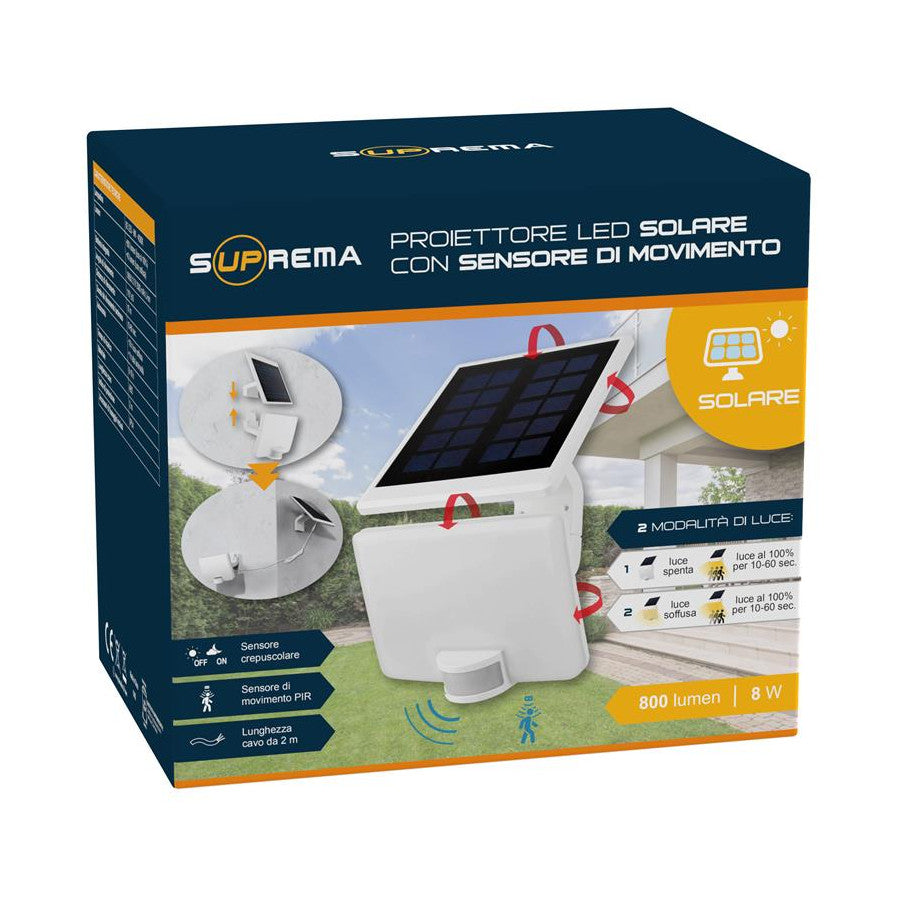 Proiettore solare con sensore di movimento 8W 4