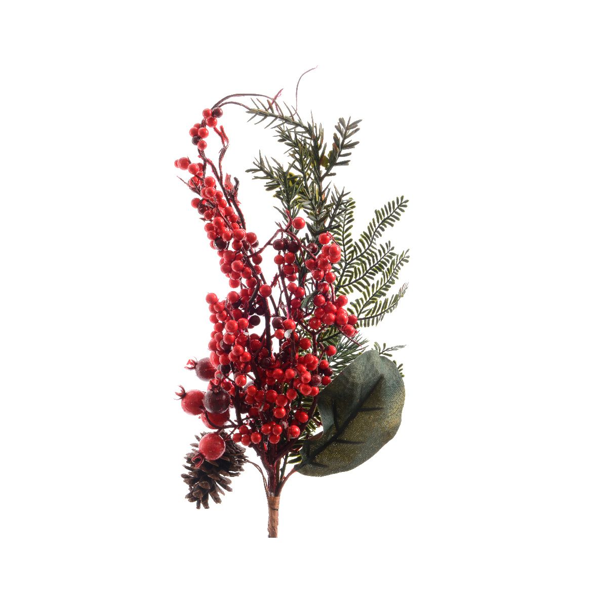 Ramo foglie con bacche 9x15x50 cm