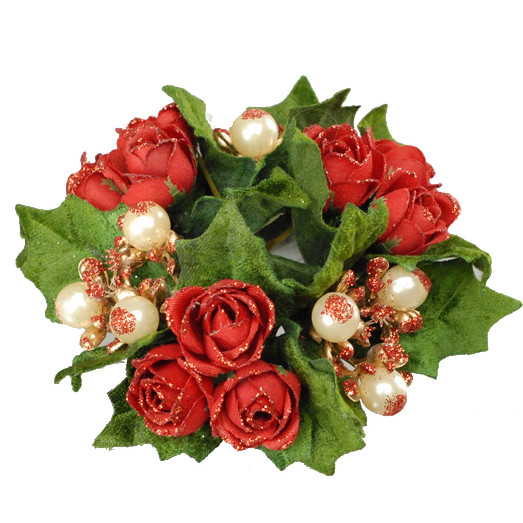 Giro con candela rose con perle