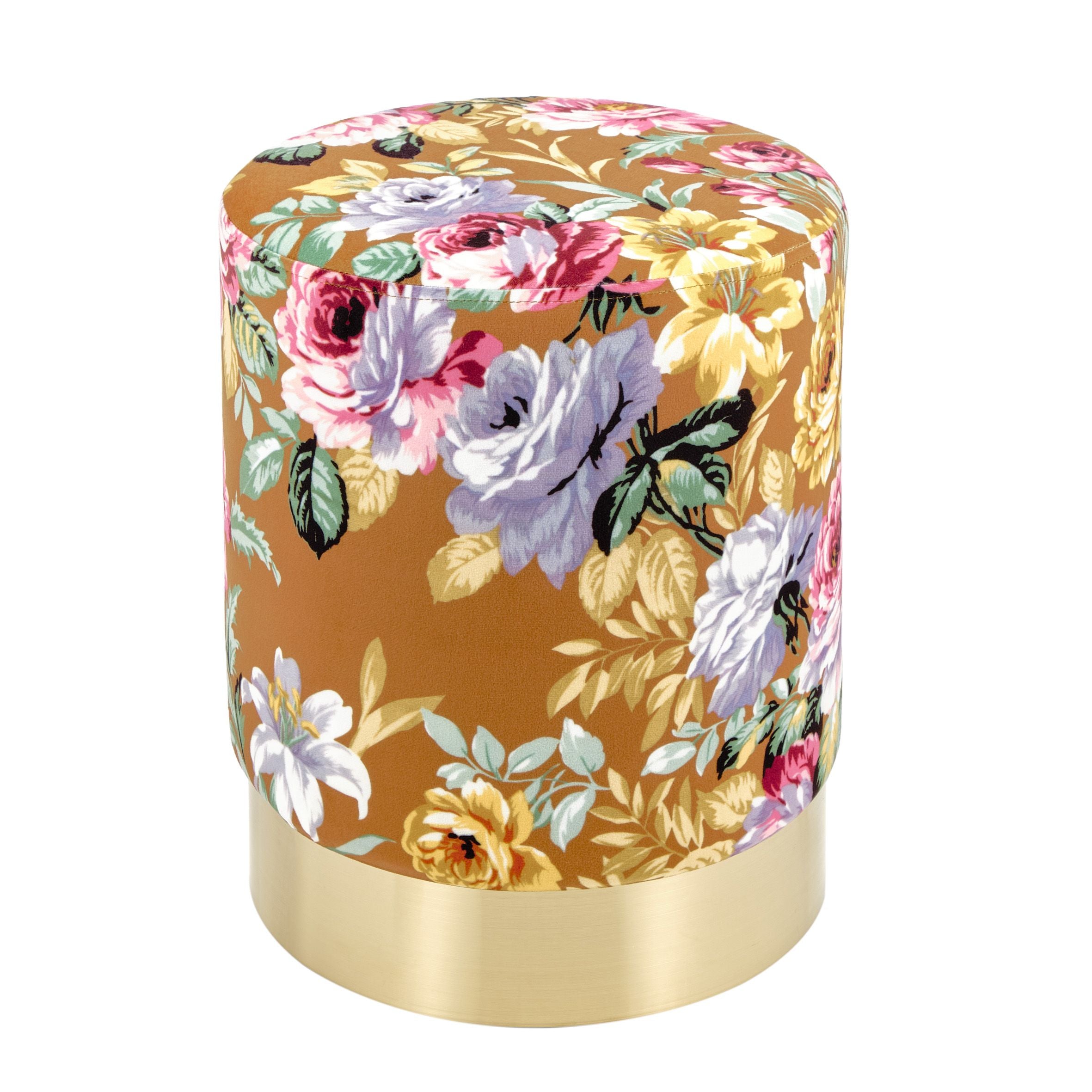 Pouf cilindrico in velluto 3