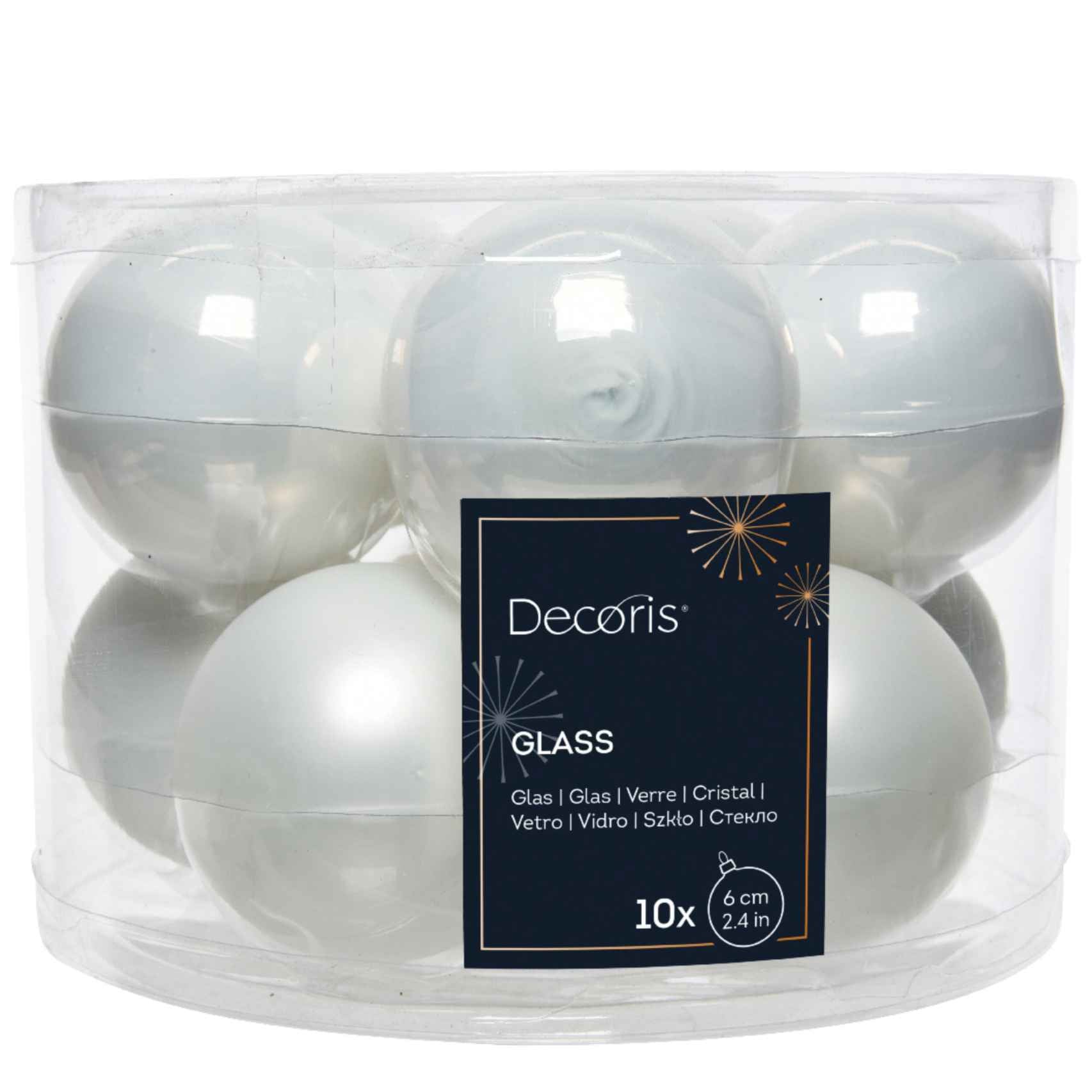 KIT 10 palline in vetro 6 cm