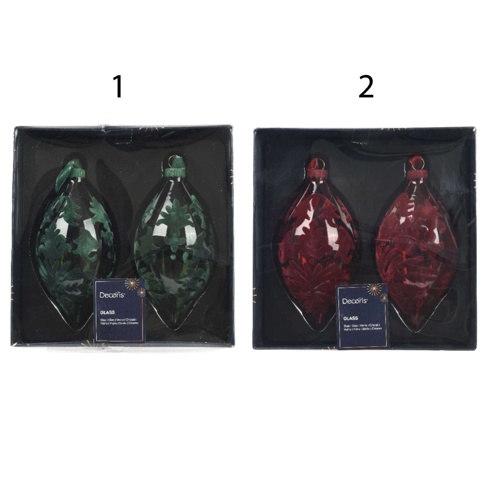 Set 2 pendagli con stampa barocca 13 cm