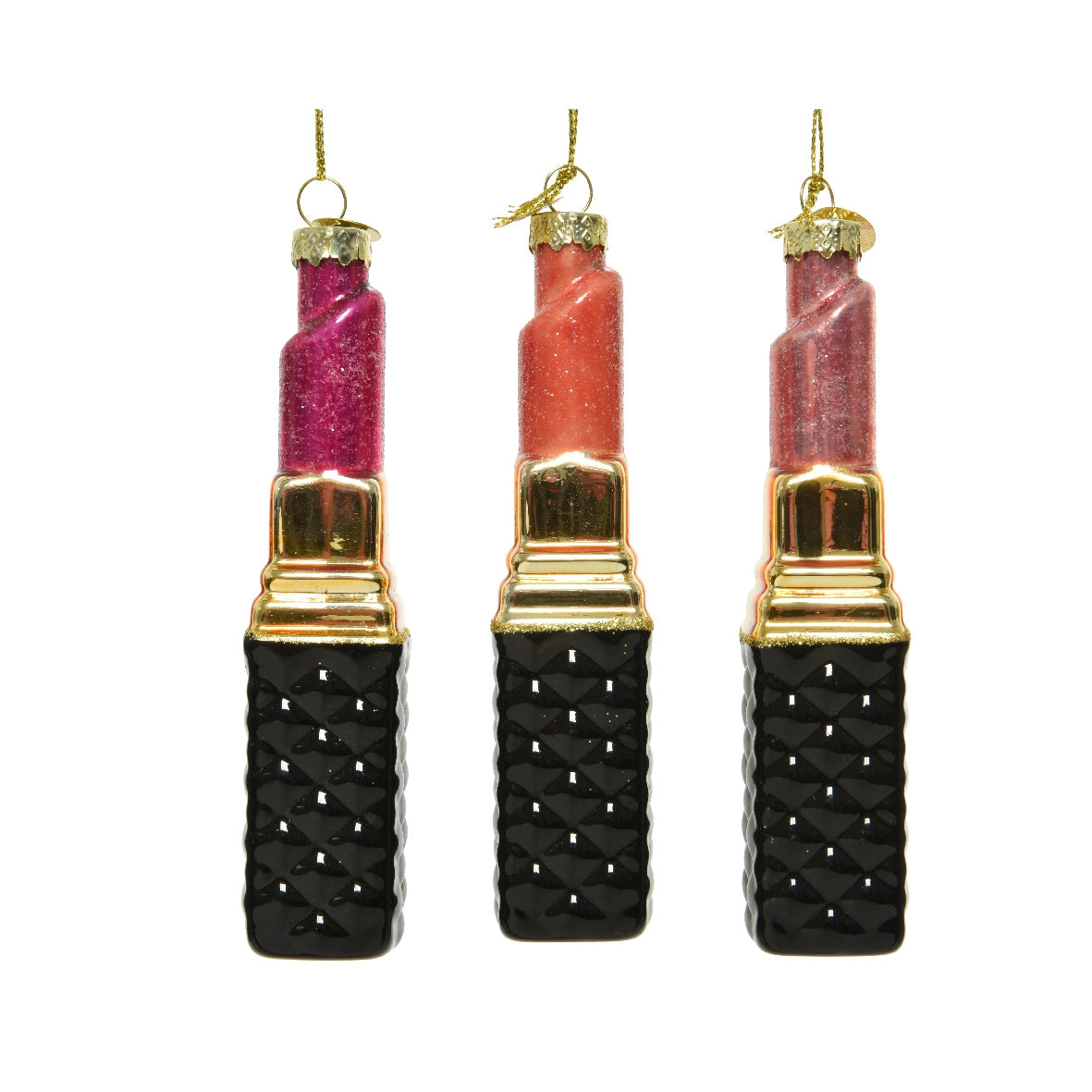 Addobbo albero rossetto in vetro Kaemingk