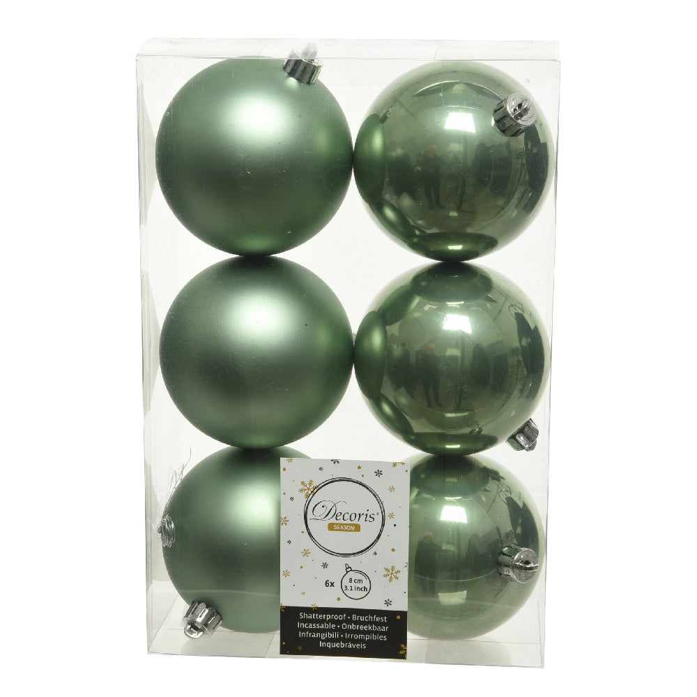 Kit 6 palle natalizie 8 cm