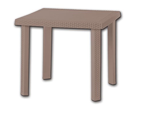 TAVOLO MODELLO FIGARO COLORE TAUPE 80X80X72 CM - DIMAPLAST 4004432