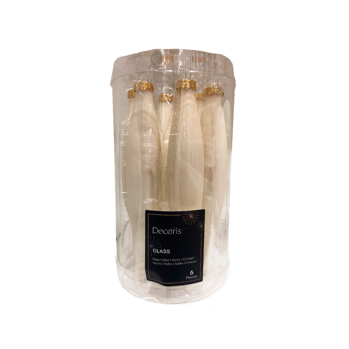 Kit 6 pendagli bianchi in vetro