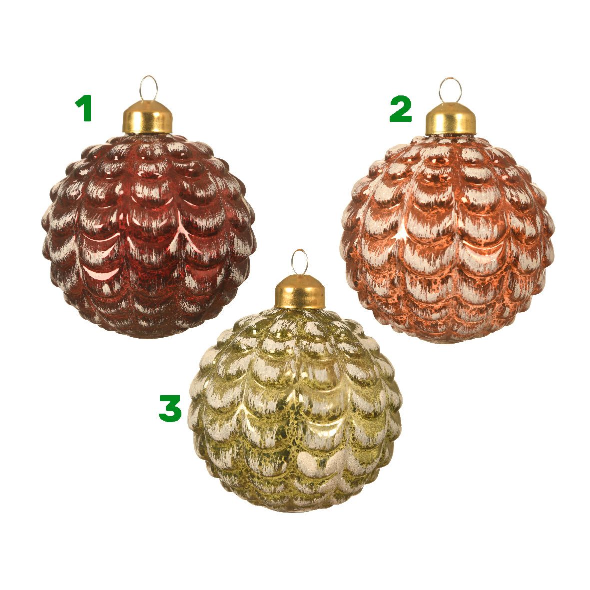 Palla natalizia in vetro opaca 8 cm