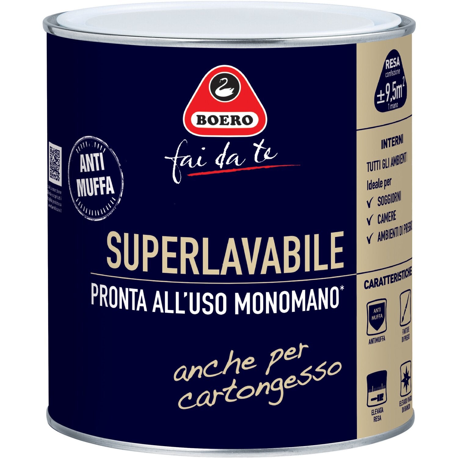 Idropittura superlavabile monomano antimuffa Boero