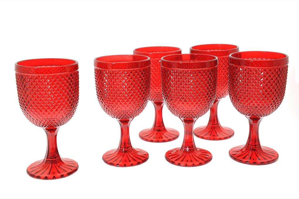 Calice rosso rombus in vetro