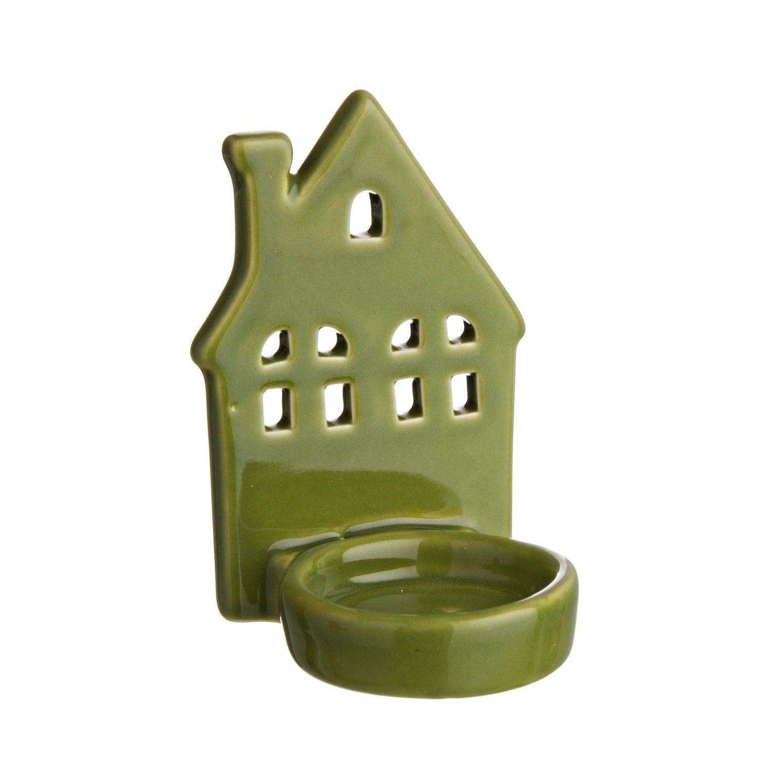 Porta candela casetta lotty verde