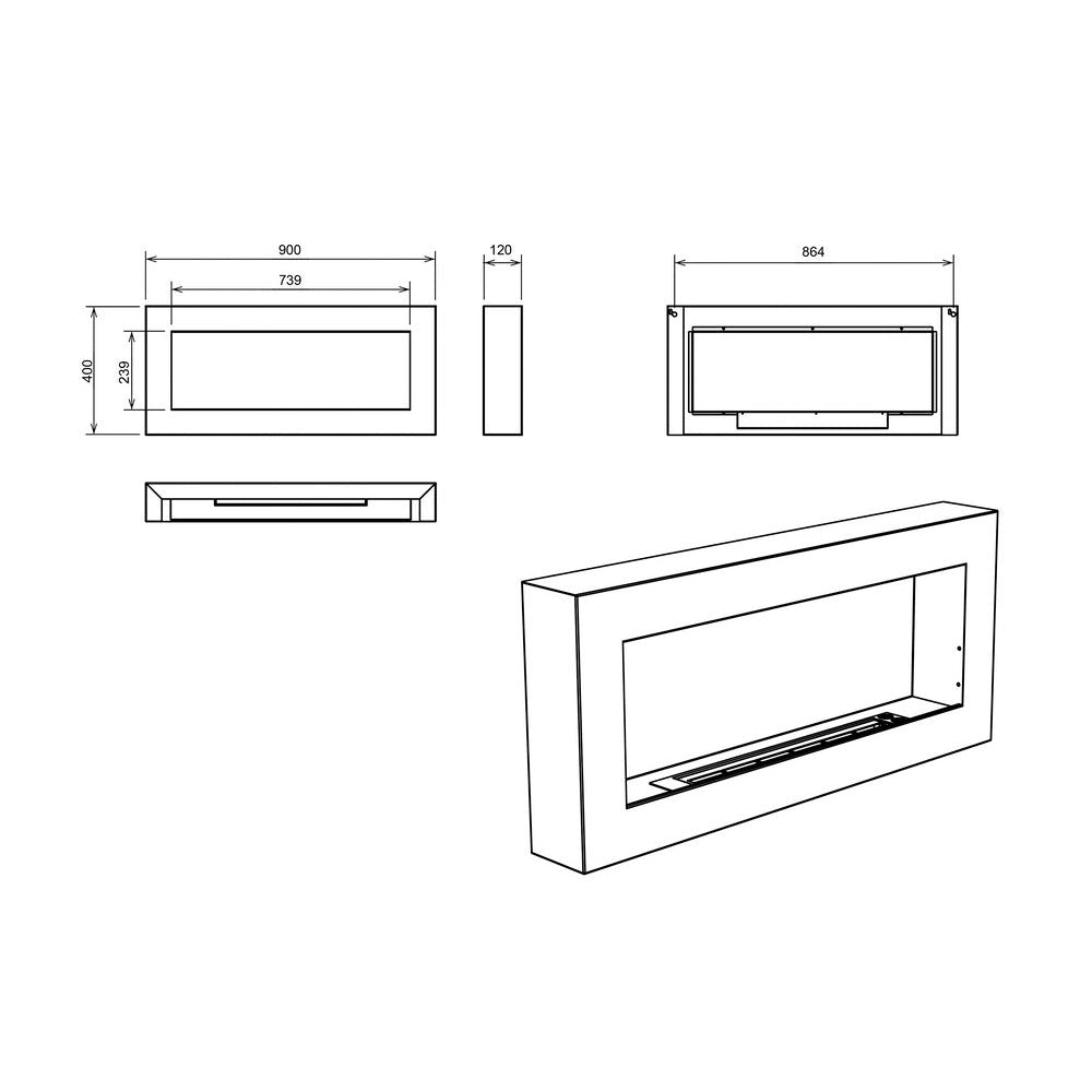 Camino a bioetanolo da parete Siena bianco 9