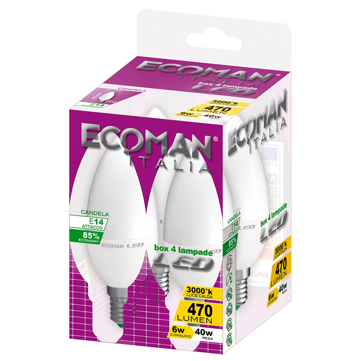 Lampadina LED mini candela 6W