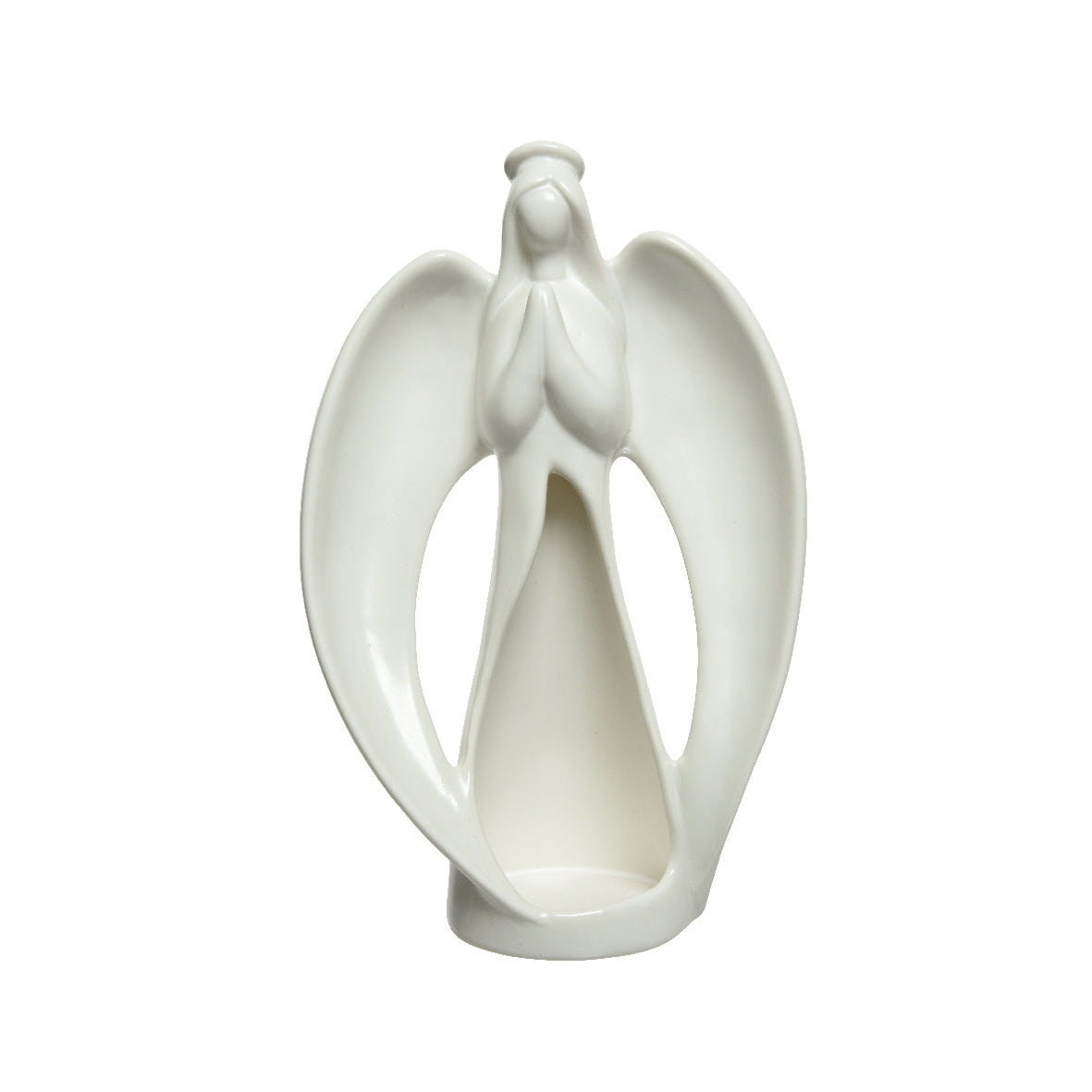 Portacandele ceramico angelo