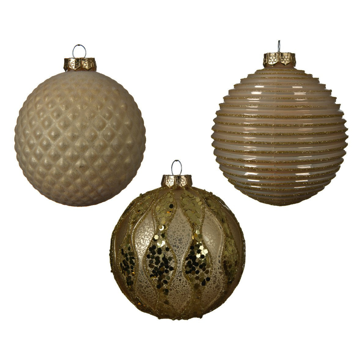 Palla natalizia oro in vetro 10 cm