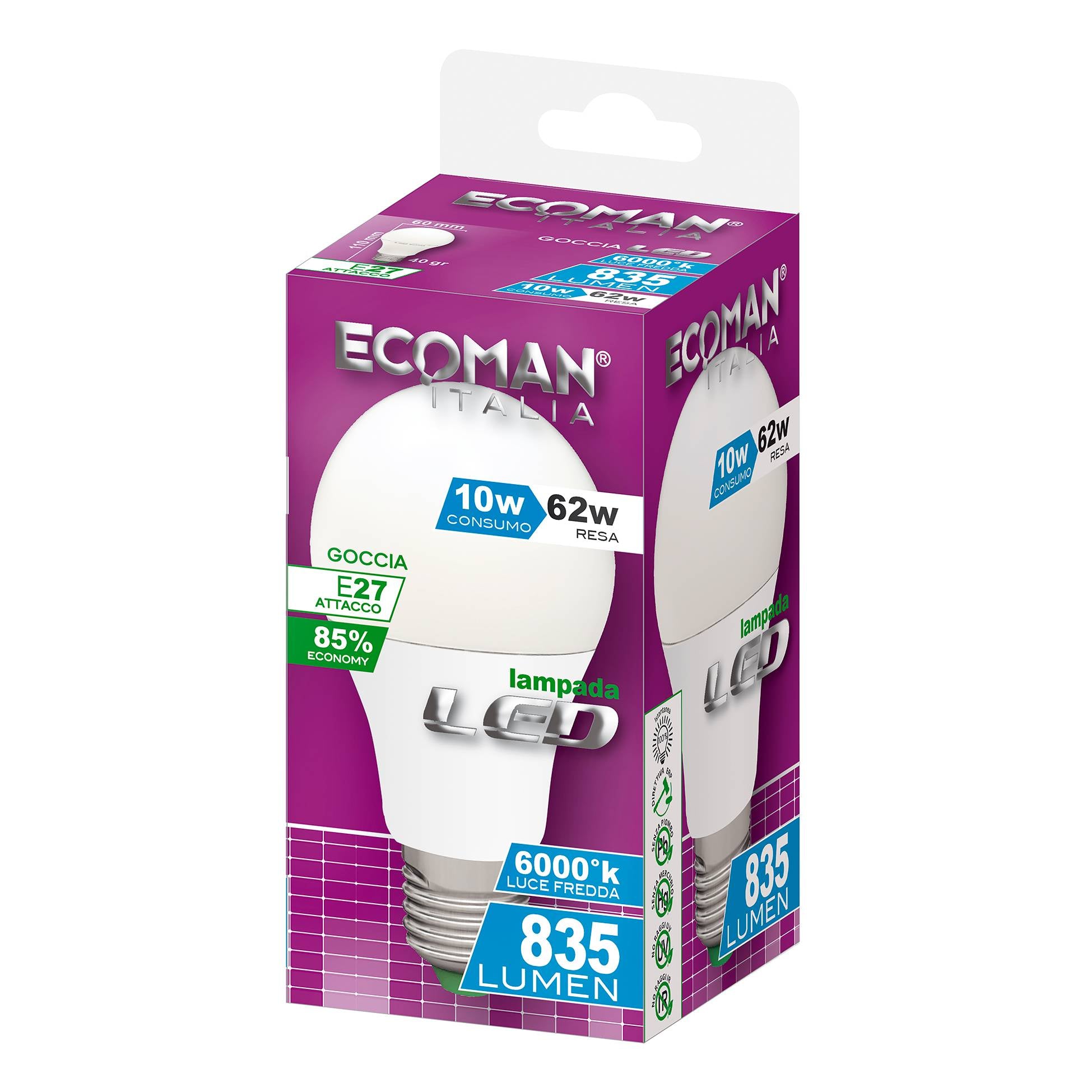 Lampadina LED goccia 10W 3