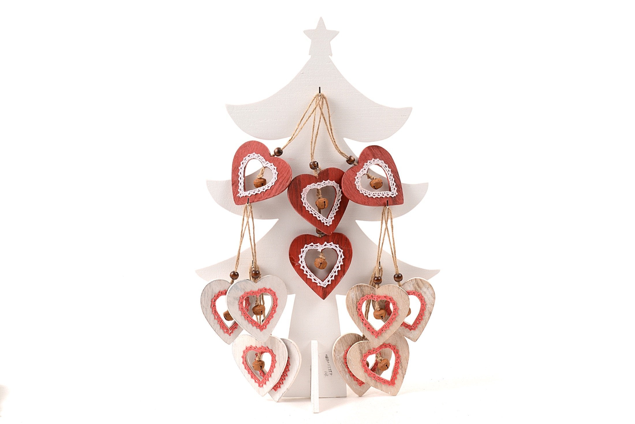 Pendente natalizio "cuore" in legno