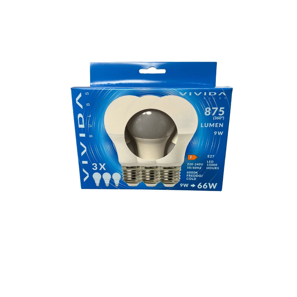 Tripack Lampadine LED E27 9 W