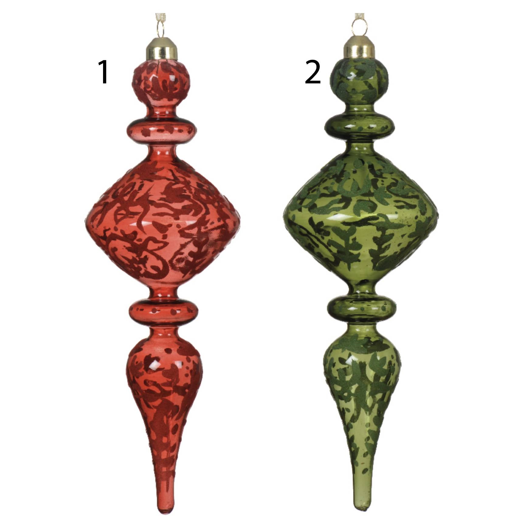 Pendaglio in vetro trasparente colorato 23 cm