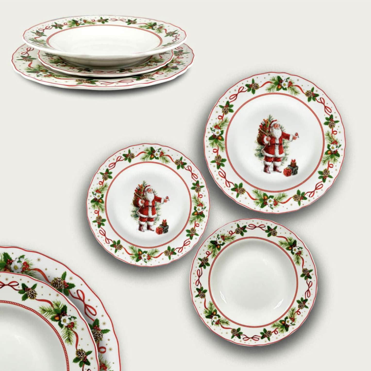 Servizio piatti Babbo natale 18Pz