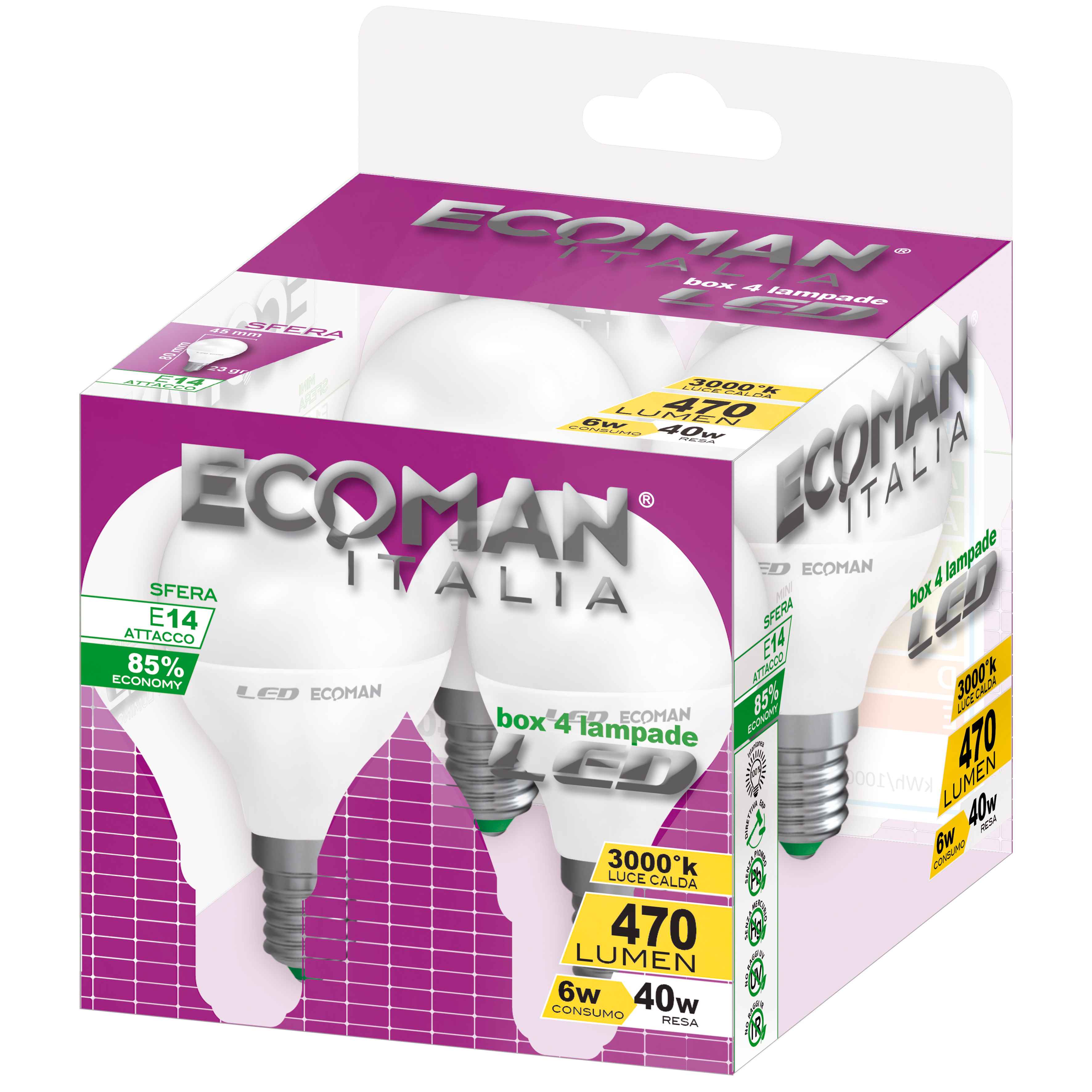 Lampadina LED minisfera 6W