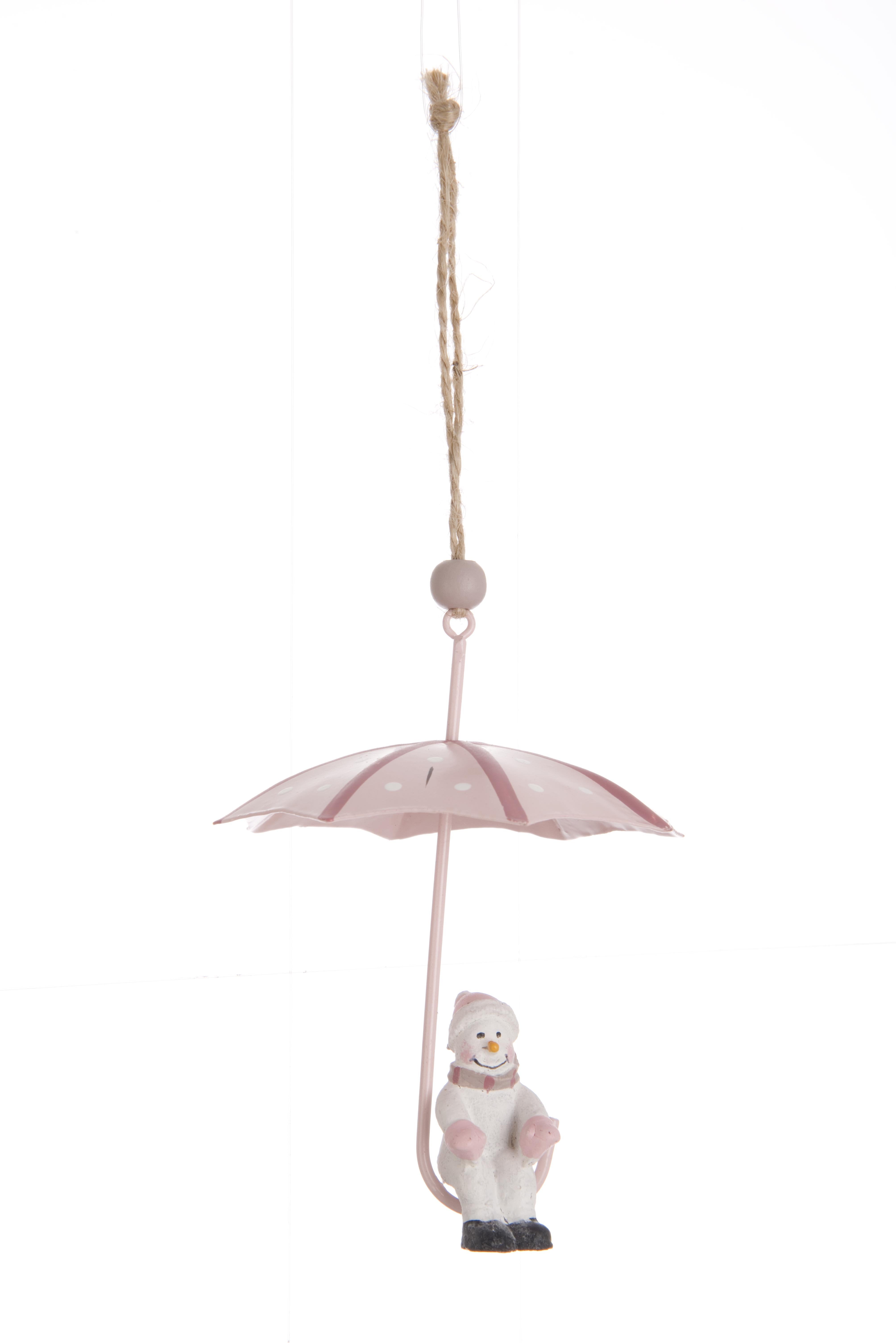 Pendaglio pois ombrello con babbo natale rosa chiaro