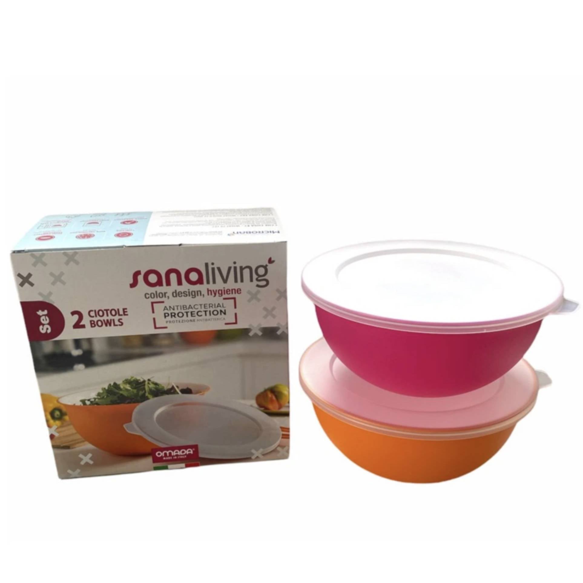 Set 2 ciotole in plastica 20 cm Sanaliving