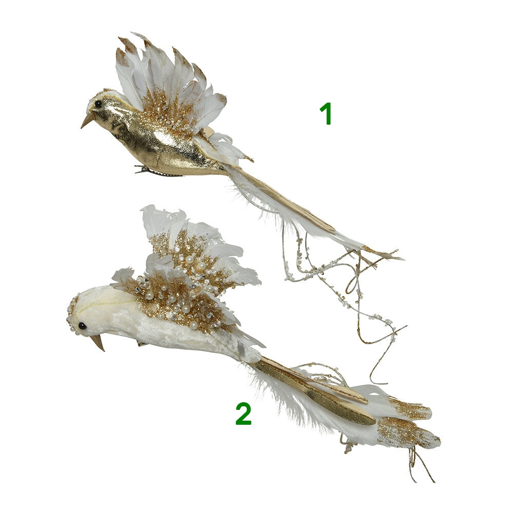 Addobbo albero uccellino oro Kaemingk