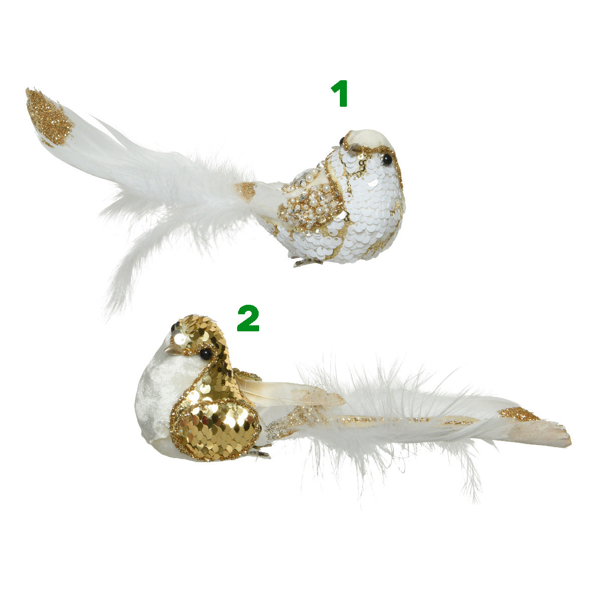 Uccellino con clip paillettes