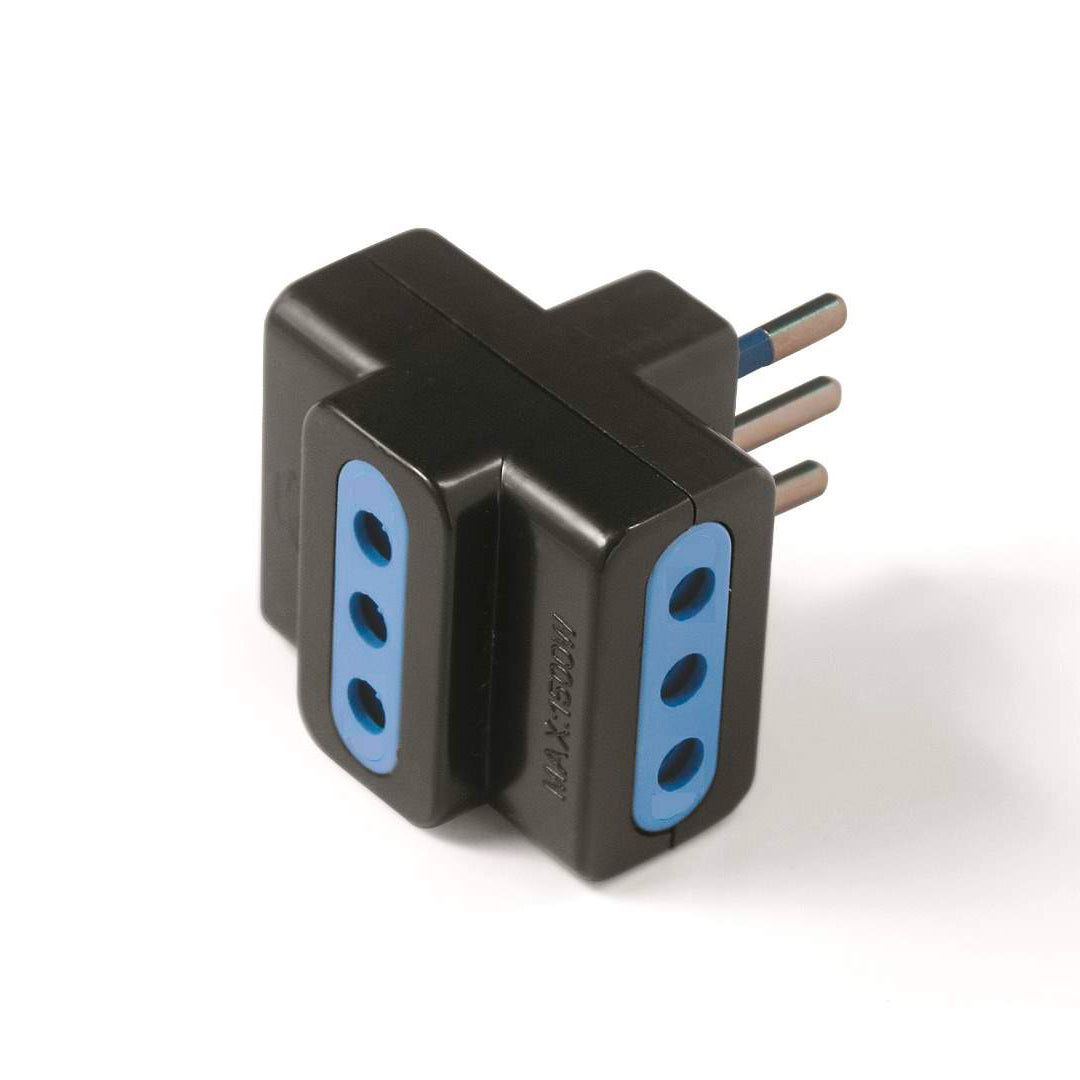 Adattatore triplo nero 10A
