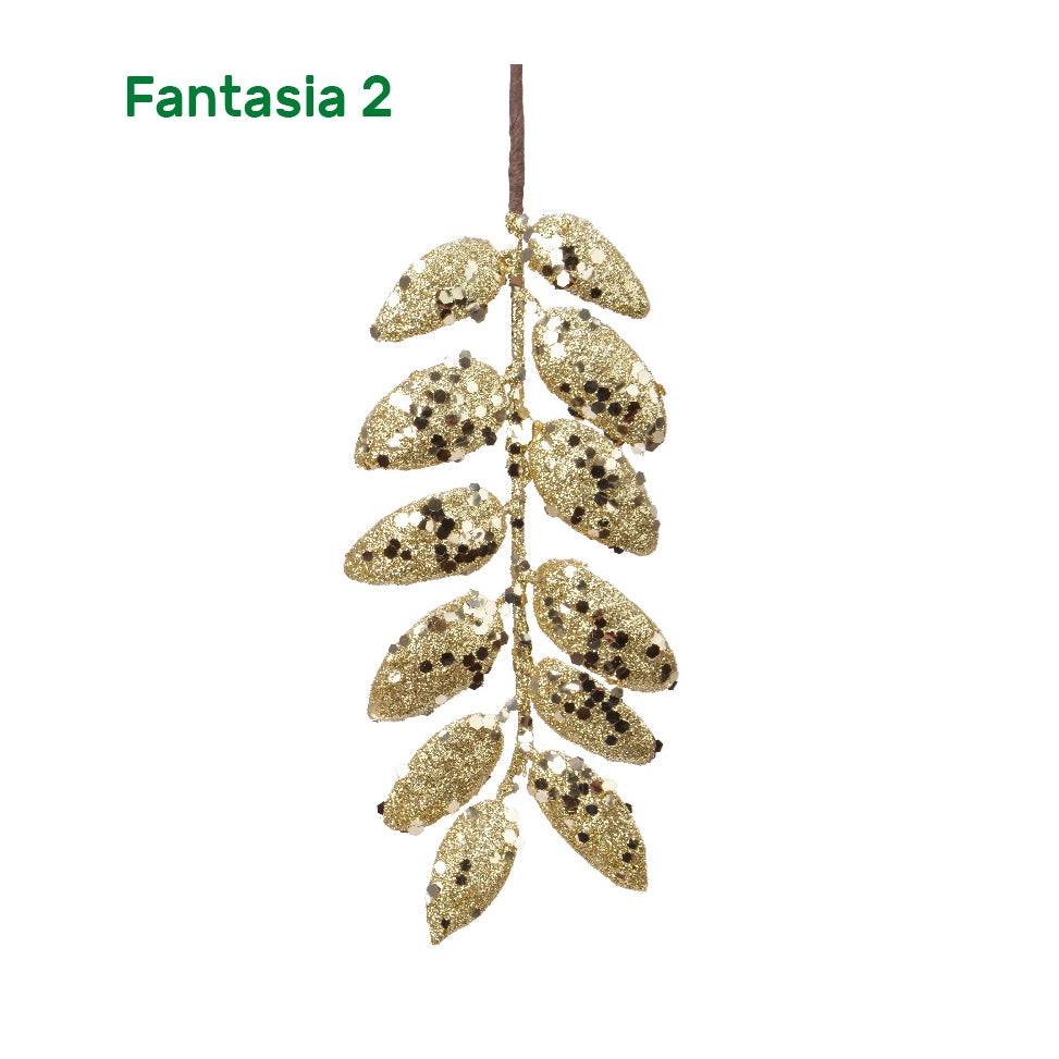 Addobbo albero foglie dorate Kaemingk 3