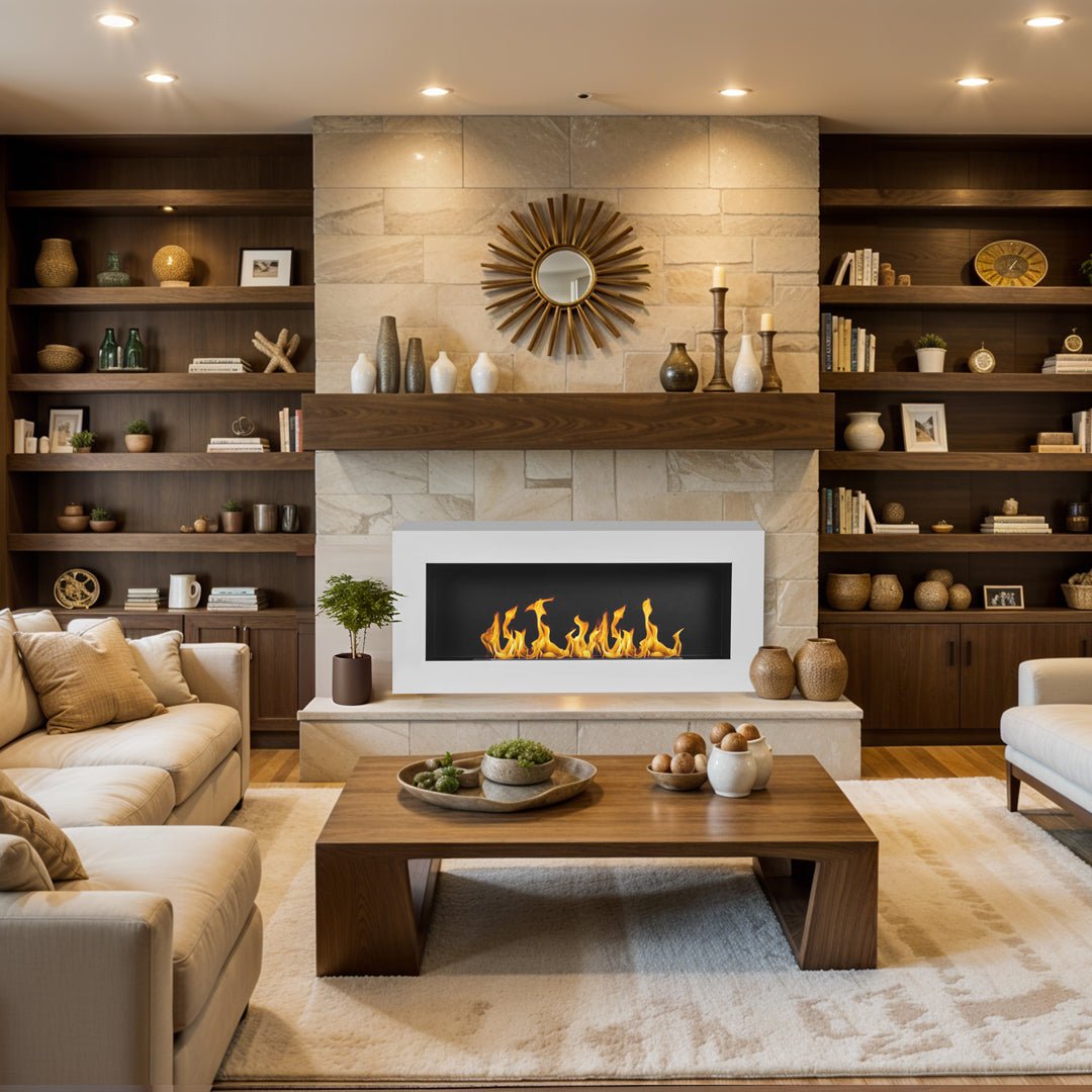 Camino a bioetanolo da parete Siena bianco