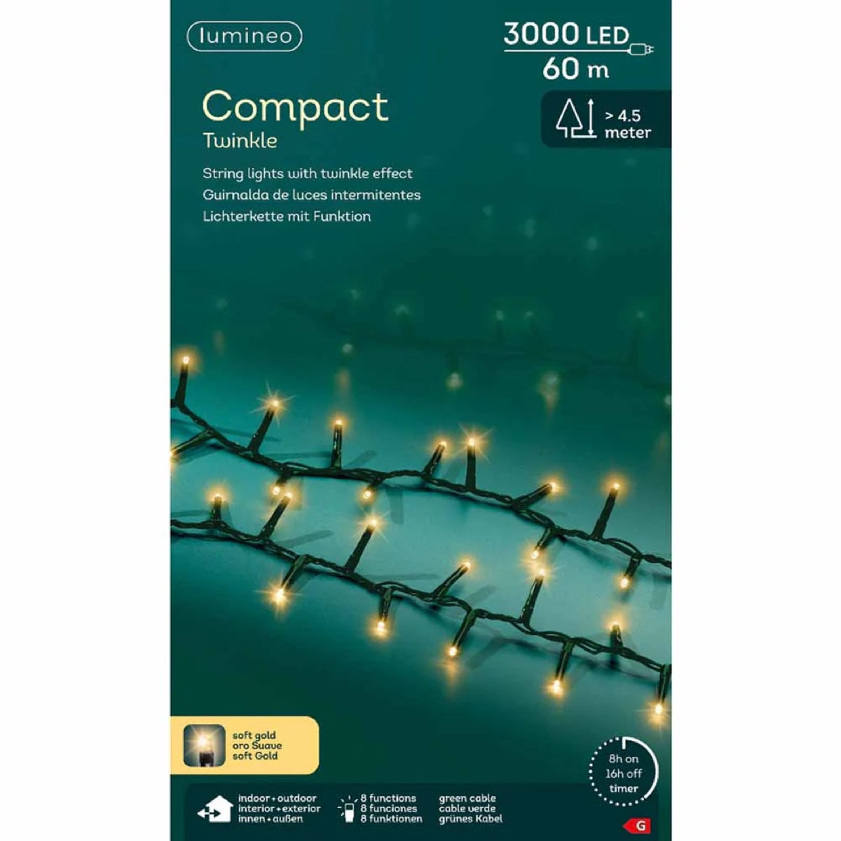 CATENA LUMINOSA 3000 LED CHAMPAGNE 60 m