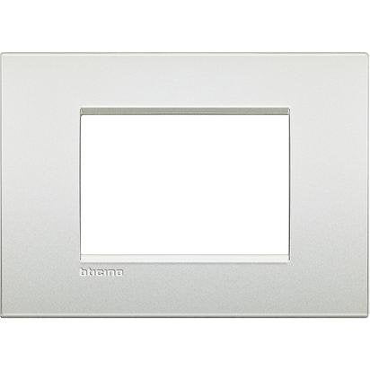 Bticino LNC4803PR Placca 3 Moduli, Bianco Perla