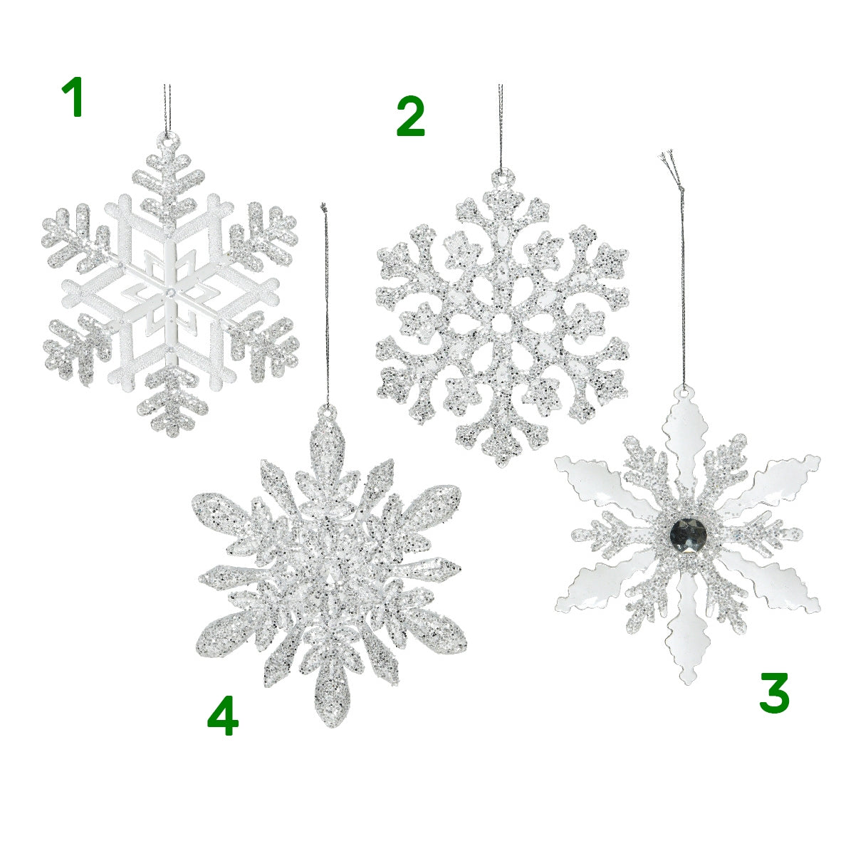 Fiocco di neve glitter argento