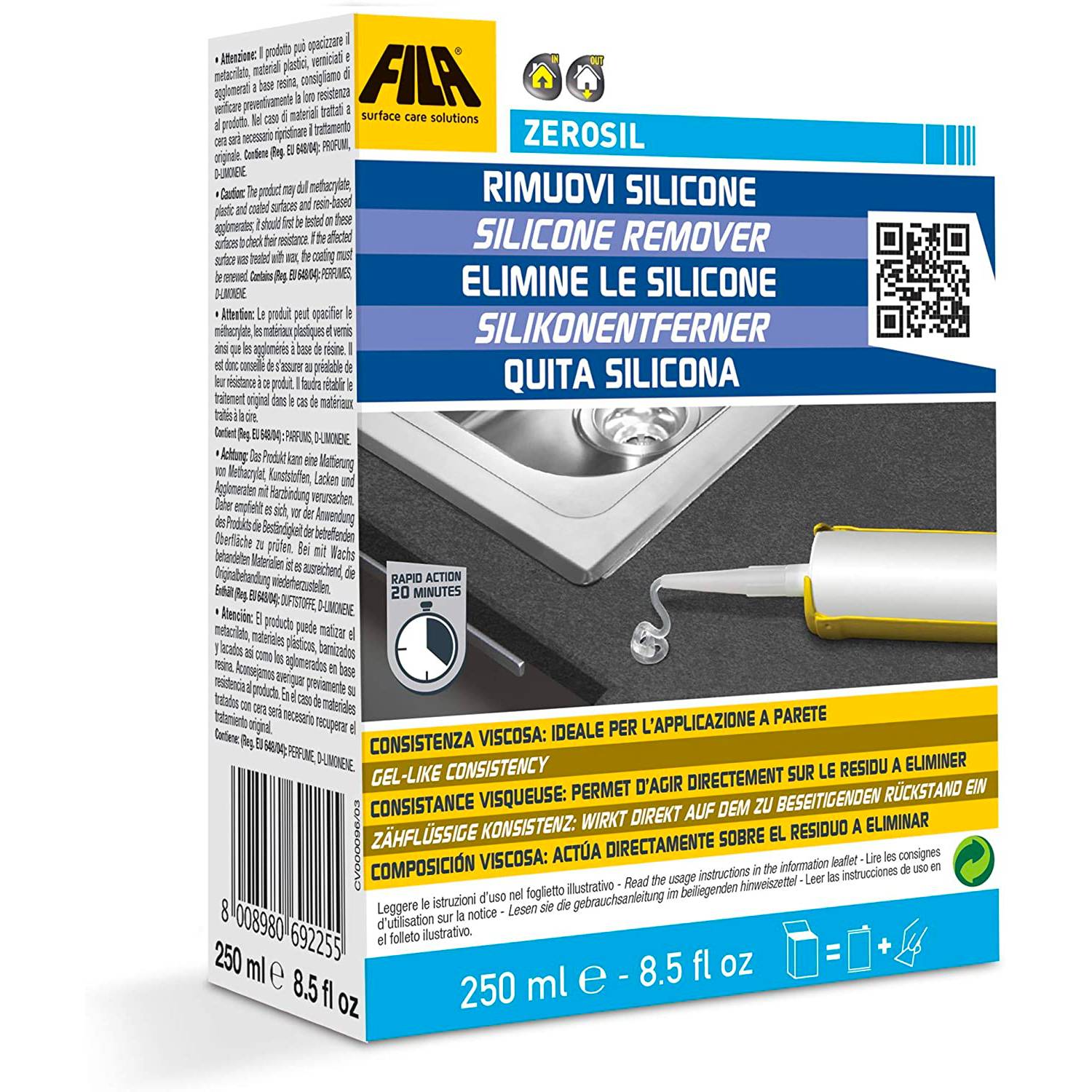 Rimuovi colla e silicone Zerofil FILA 250 ml