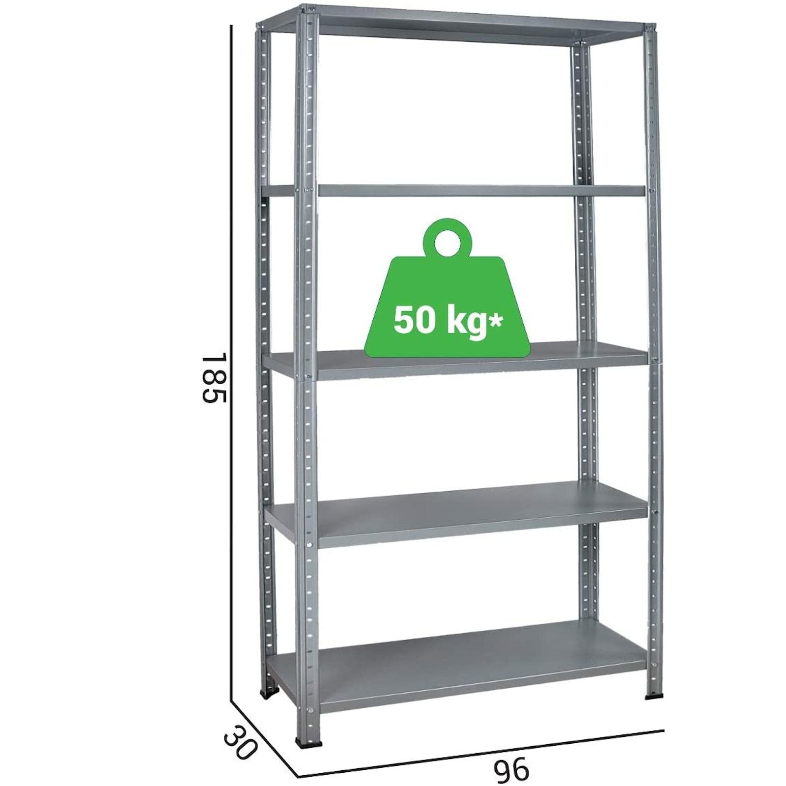 Kit scaffale Grigio 96 x 30x h.185cm