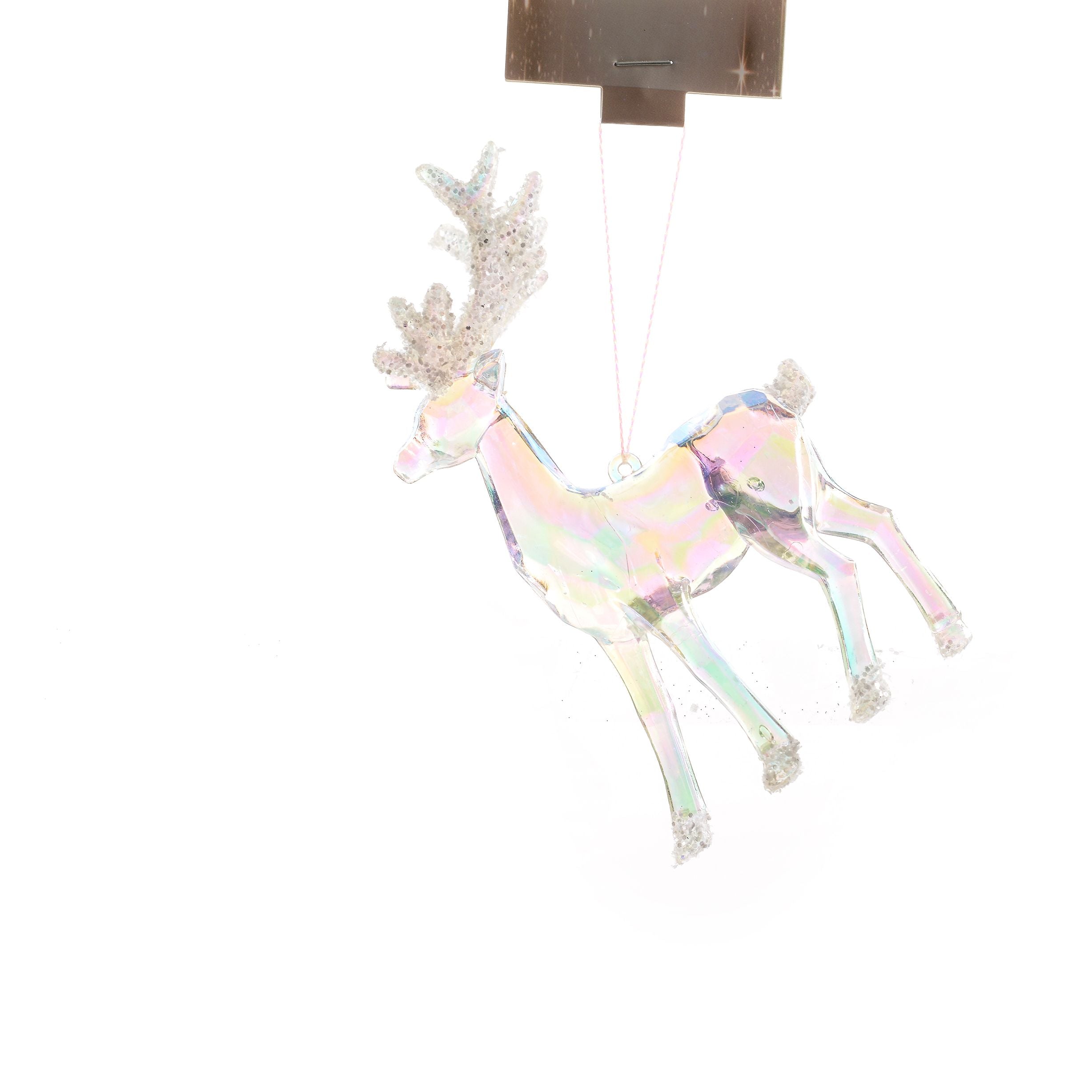 Addobbo albero renna bianca Mercury