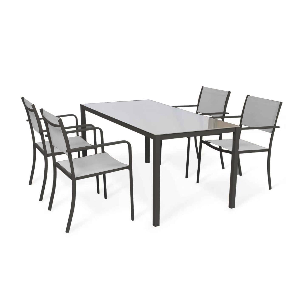 Set Tavolo e 4 Sedie Wendy Antracite