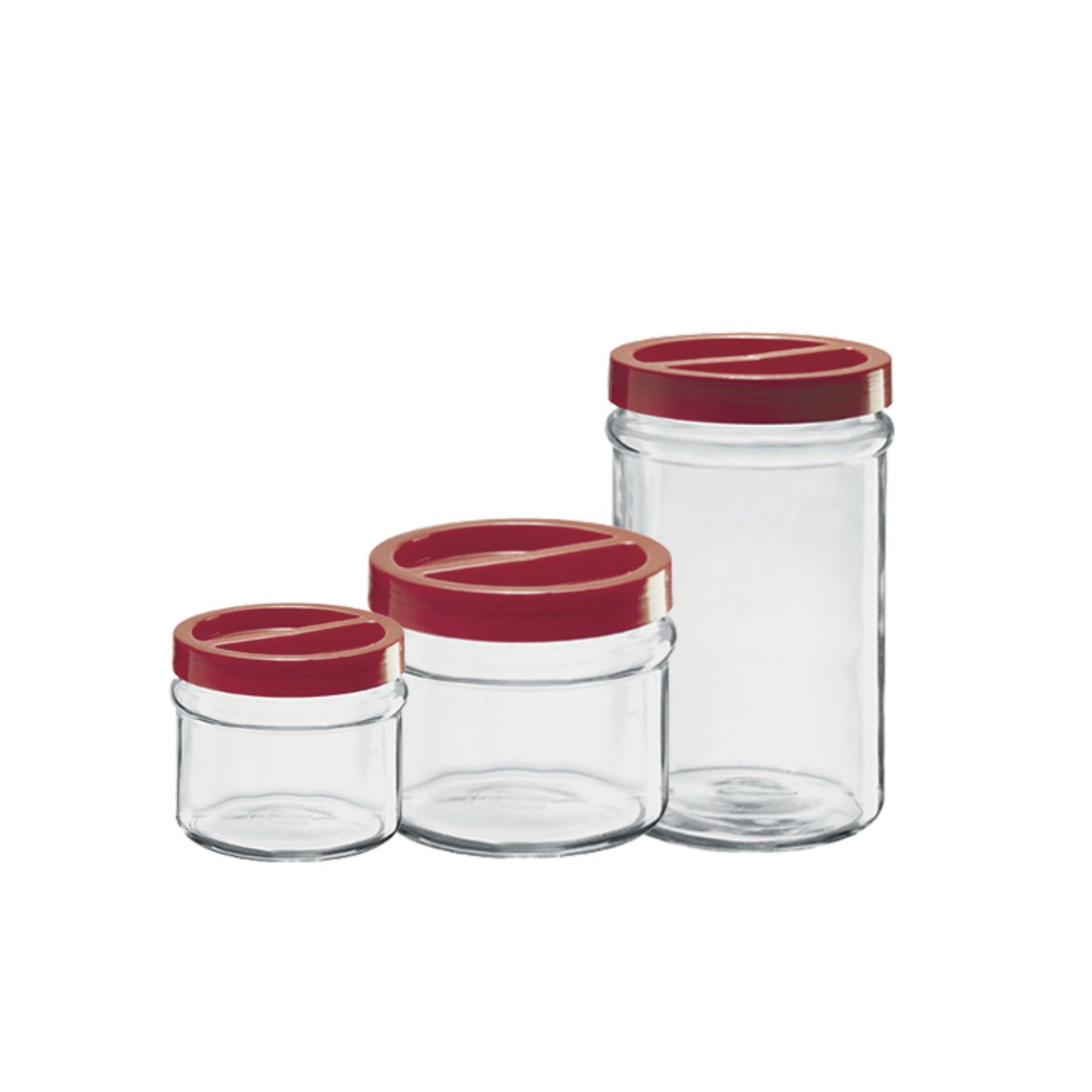 Barattolo in vetro con tappo rosso