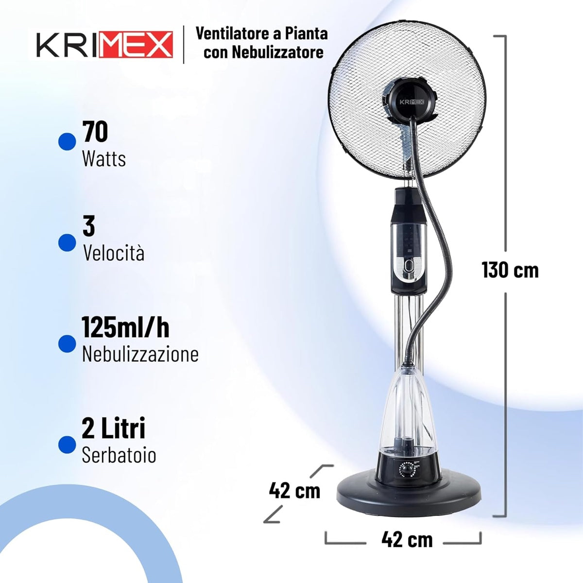 Ventilatore nebulizzatore Krimex 70W