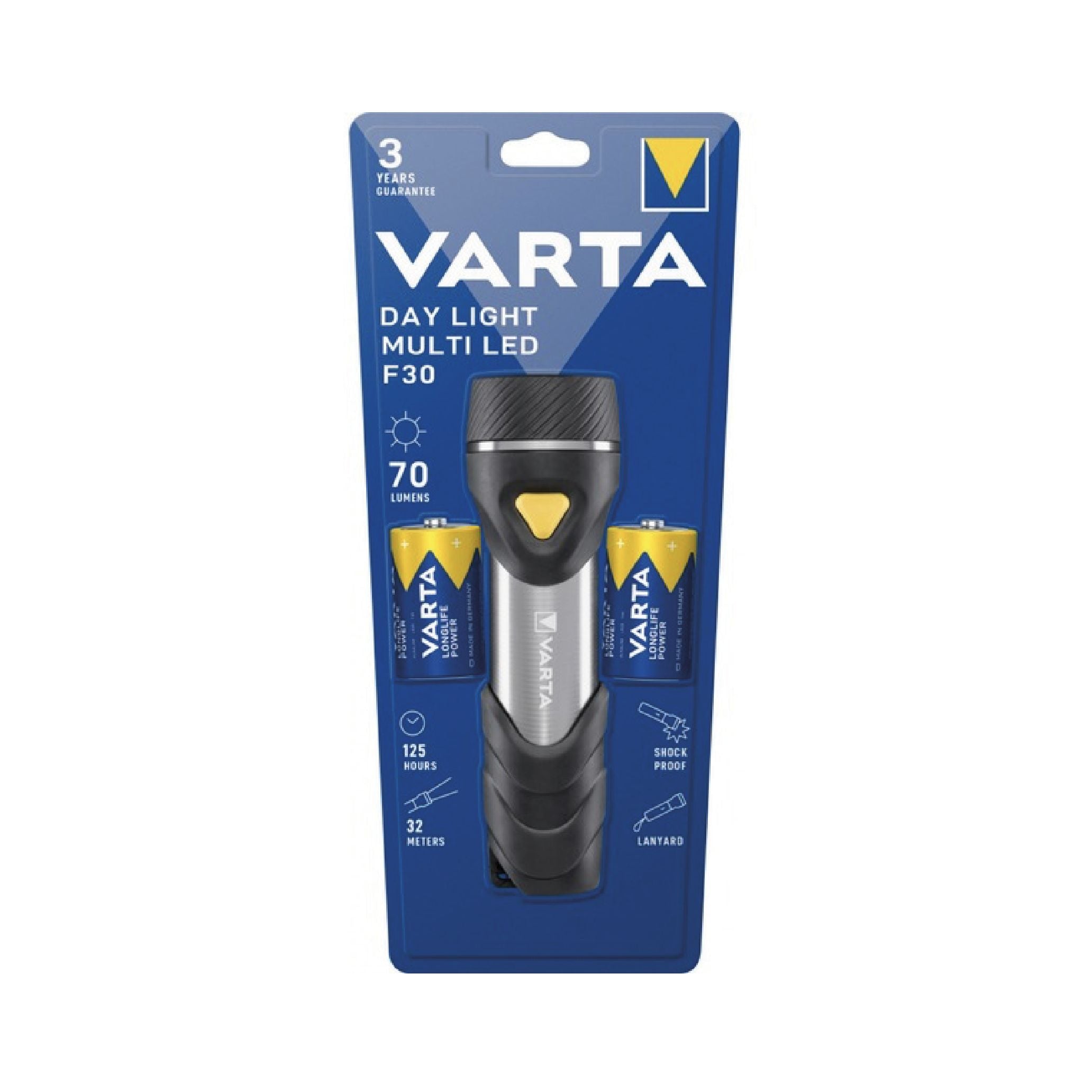 Torcia Varta Daylight con batterie 2D