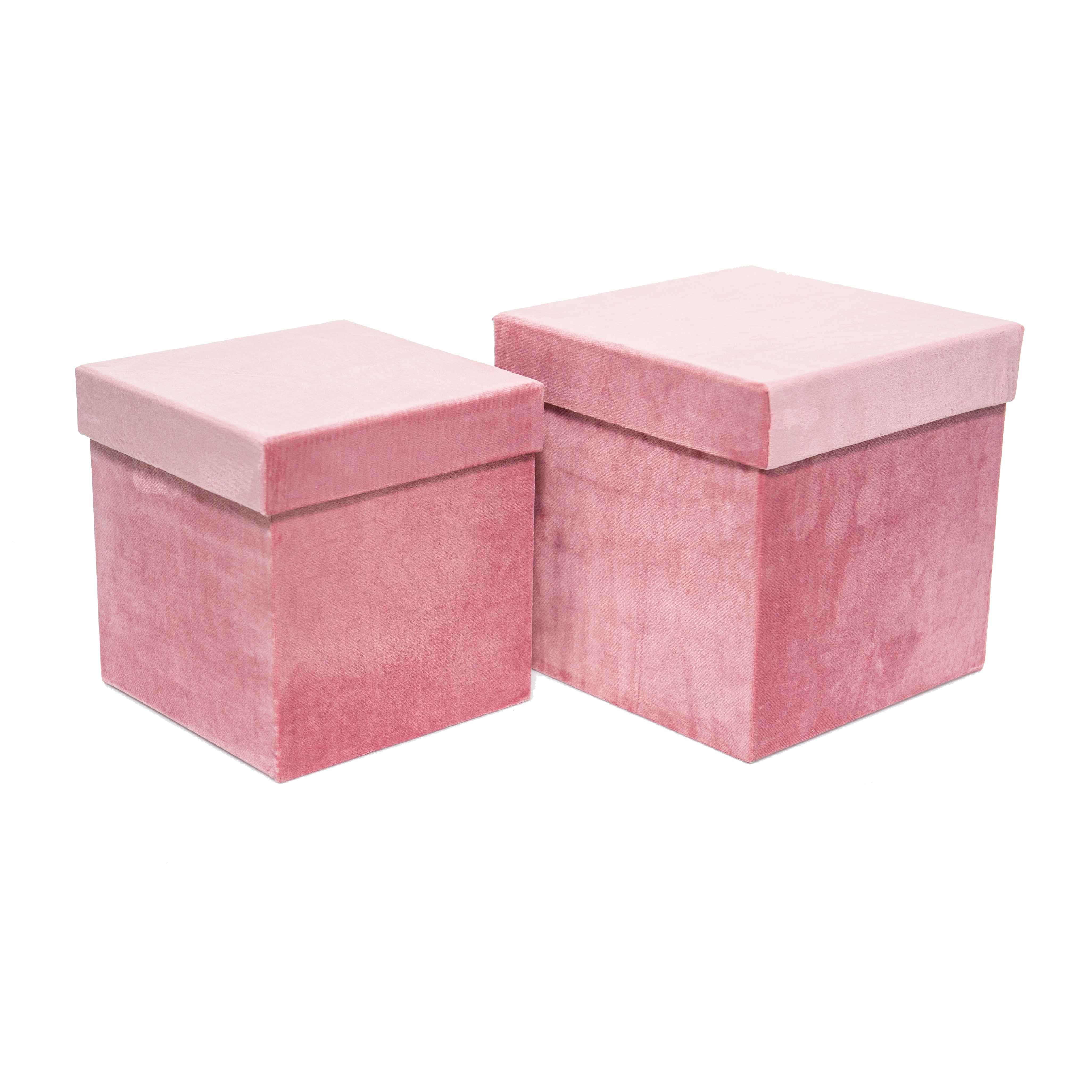 Set 2 scatole in velluto natalizie