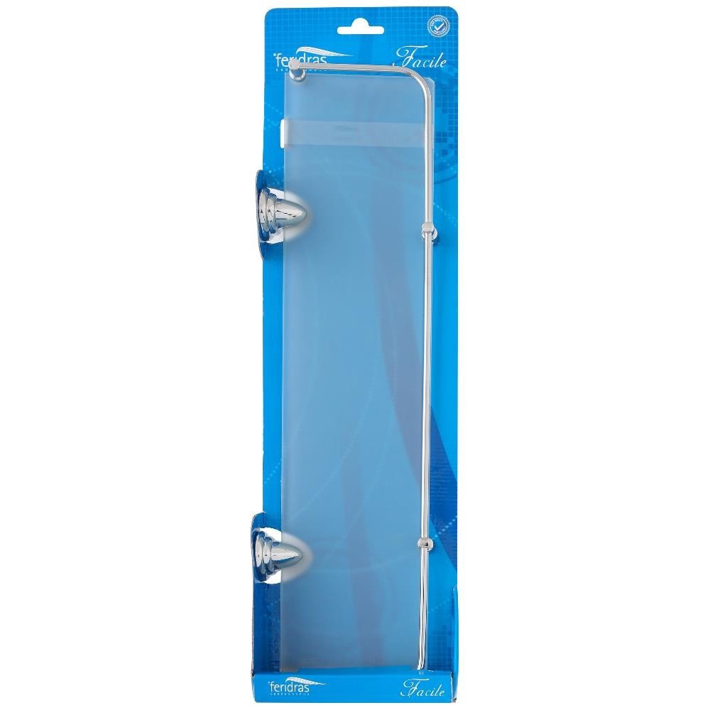 Mensola cromo/vetro satinato