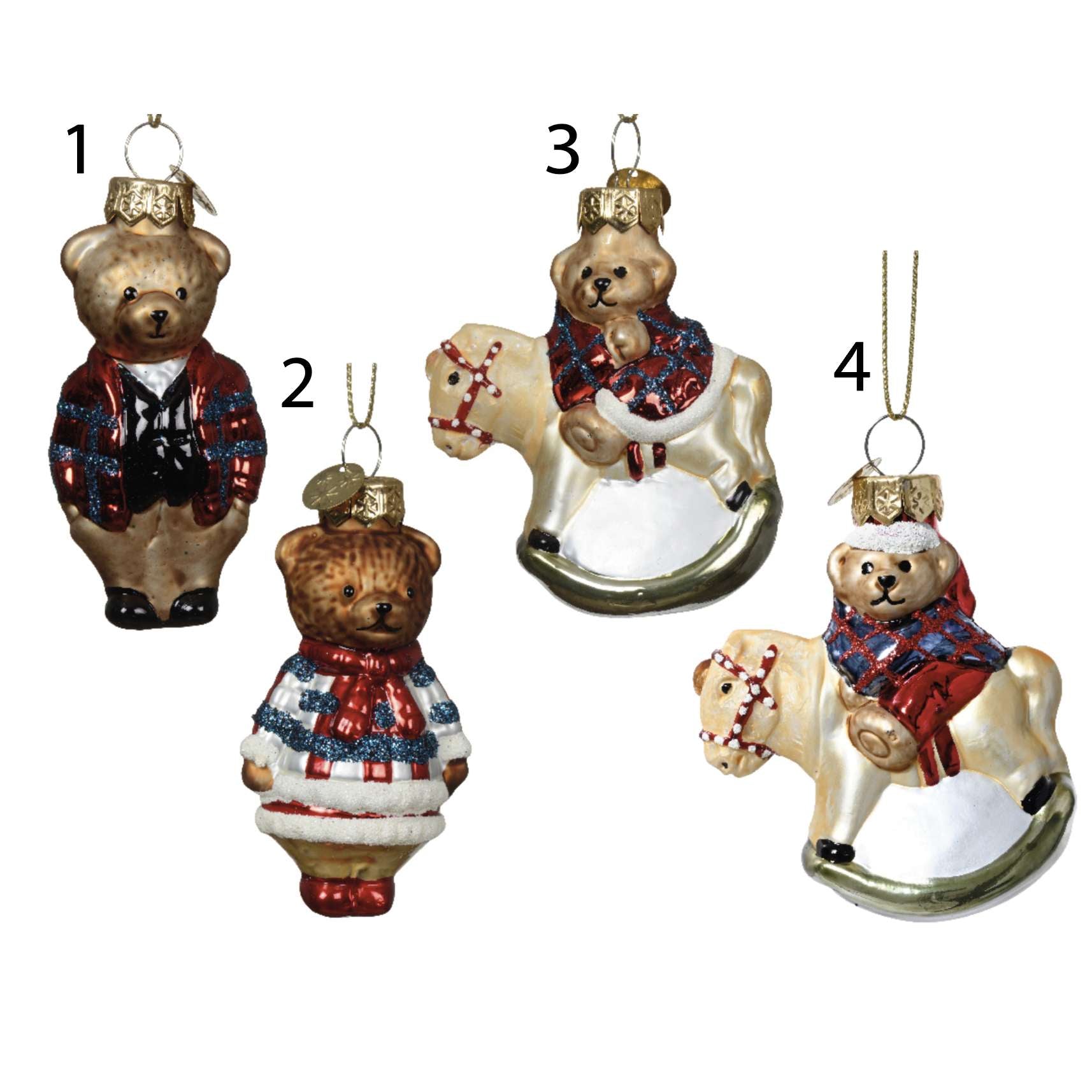 Pendaglio orso in vetro 7,5 cm