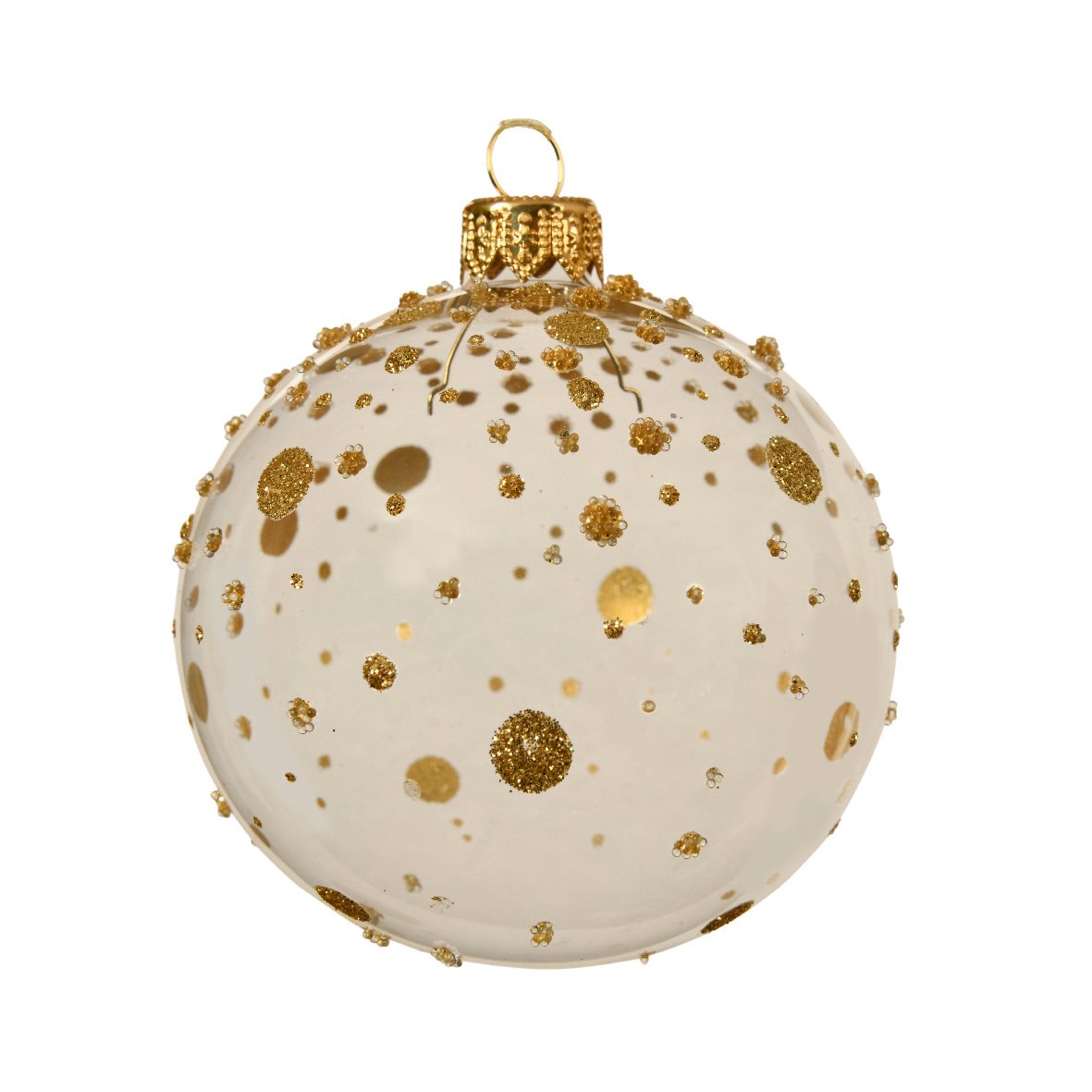 Pallina natale color bianco e oro Kaemingk