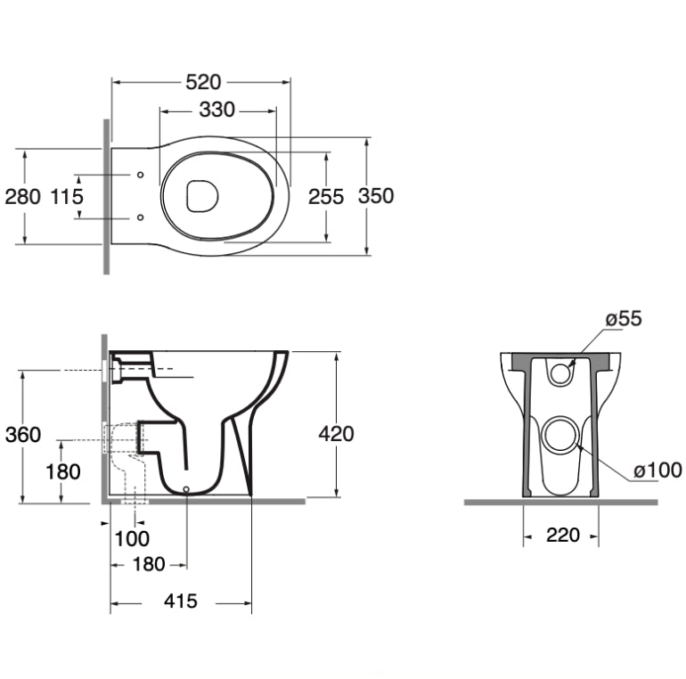 Vaso Clik Easy Clean scarico parete